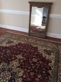 Large room size rug with large mirror
