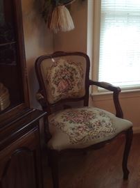 Antique Embroidered Side Chair