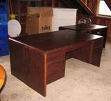 One desk and two desk credenzas.