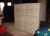 Steel Case five drawer lateral filing cabinets - four available.
