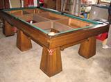 Brunswick "The Classic" pool table.  Slate is present but stored off of table.