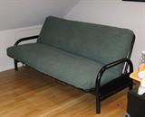 Futon with metal frame.