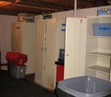 Storage cabinets.
