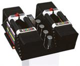 The Elite 5-90 set comes with plates 1-8, and has a weight range of 5-90 lbs per hand. The Elite 5-90 lb equals/replaces 28 pairs of dumbbells, or 2565 lbs of free weights while taking up the space of just 1 pair (90 lb dumbbell is just 16" in length) This set is expandable to 130 lbs per hand using the 8-11 Elite Big Block Kit. The dimensions of the Elite 90 are; 16"L x 6" W x 6" H. New and never used.  Retail for $588.