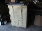 Antique dental cabinet with original glass knobs.