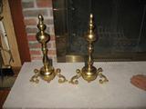 High-end brass andirons.