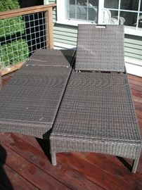 Faux wicker lounge chairs