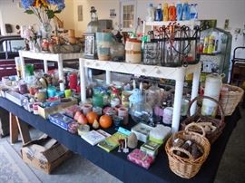 Tons of candles, tea lights, candle holders and the like