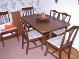 Mahogany dining table with 6 chairs