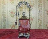 Old Mary Gregory Pickle Caster