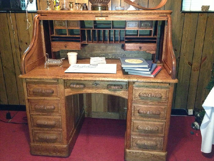 Early 1900 Antique Oak Desk