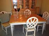 White/Oak Table with 4 Chairs
