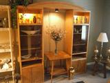 Solid Oak Entertainment/Display Cabinets