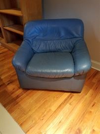 Blue leather chair