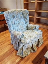 Wingback chair with slipcover