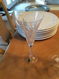 One Waterford champagne glass