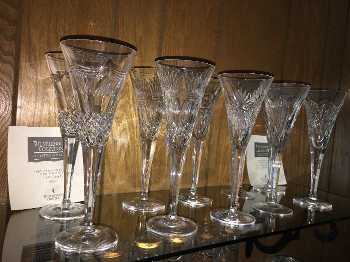 Waterford crystal goblets The Millennium Collection, 5 sets of 2 each