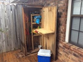 Inside of storage cabinet