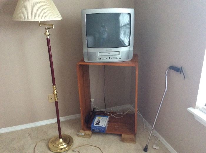 TV & stand with stand lamp