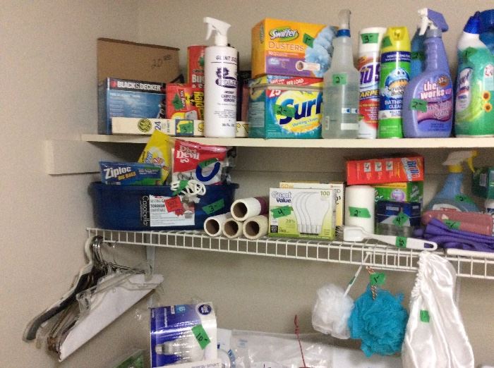 Lots of cleaning supplies