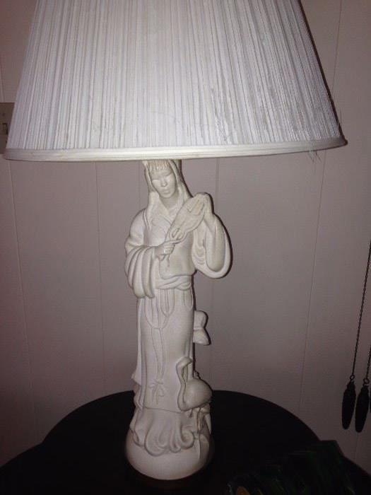 Asian white lady lamp: has some fine cracks and crazing