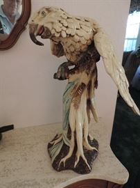 Porcelain Parrot Statue