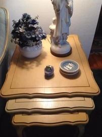 stacking french provincial tales with decor