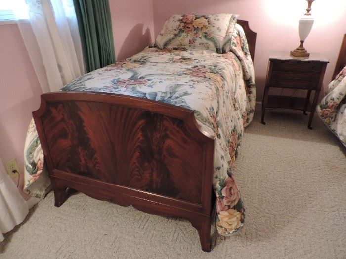 Flaming Mahogany Single Bed -- one of two