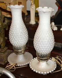 Milkglass Hobnail lamps