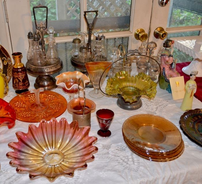 Tables of Vintage Glass