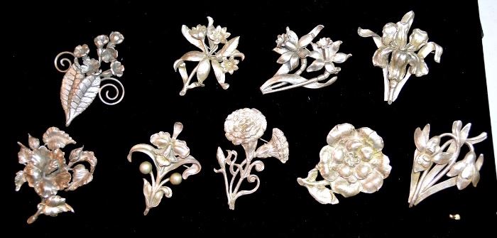 Sterling Silver Brooches by Guillermo Cini 