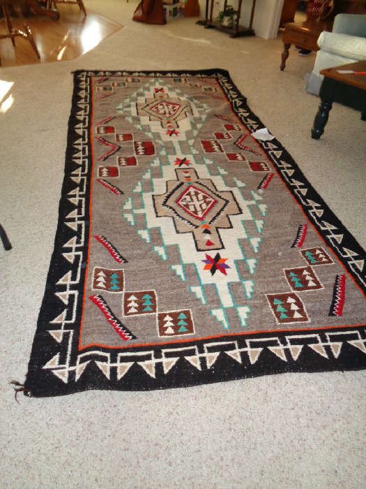 Handmade Indian rug from New Mexico, purchased in 60's, very little wear, suitable for wall hanging