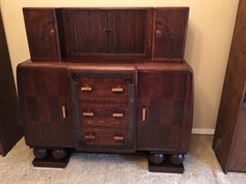 Art Deco Buffet with Hutch top and sliding Accordion Doors