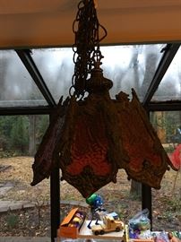 Red Glass Hanging Lamp
