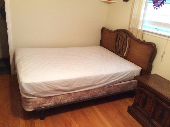 #7 Broyhill queen head board w basket weave back $75
#8 Full pink mattress set $75 — at Rickwood Dr Nw Huntsville 35810 Call 256-508-331eight.