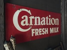 Metal over wood side with embossed letters. Measures 28" x 71"