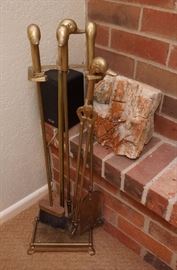 Brass fireplace tools