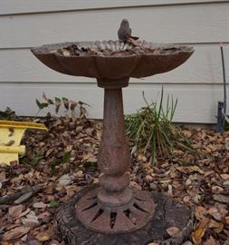 Small metal birdbath