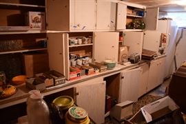 Basement storage crammed with items