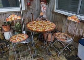 Tile top bistro set