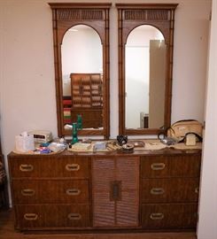 Dixie furniture dresser with 2 mirrors