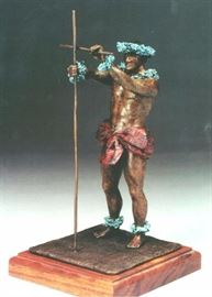 Kala Au Hula - Sticks used in Hula Performances. Bronze sculpture by Lark Dimond. Size 13x6in. Koa wood base 7.5x7.5in. Weight 5lbs. Including base. Year 1996. Buy it now $750. 