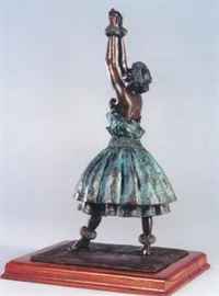 The Spirit Within. Bronze sculpture by Lark Dimond. Size 17x7in. Koa wood base 11x8.5in. Year 1996. Weight 16 lbs. including base. Buy it now $750. 