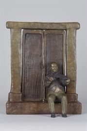 Beautiful Dreamer. (Man with violin). Bronze sculpture by Lark Dimond. Size 15x12in. No base. Weight 44.5lbs. Edition Open (only one available). Year 2007. Buy it now $2500. 