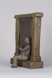 Beautiful Dreamer. (Man with violin). Bronze sculpture by Lark Dimond. Size 15x12in. No base. Weight 44.5lbs. Edition Open (only one available). Year 2007. Buy it now $2500. 