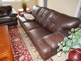 Leather Loveseat and Sofa
