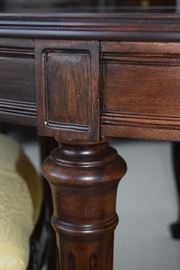Detail on Baker dining room table
