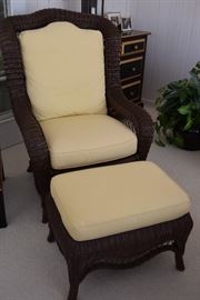 Wicker Yellow Upholstered Chair