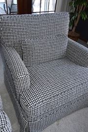 Pair of Hounds tooth Upholstered Chairs in excellent condition.
