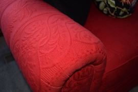 Detailing of upholstered sofa